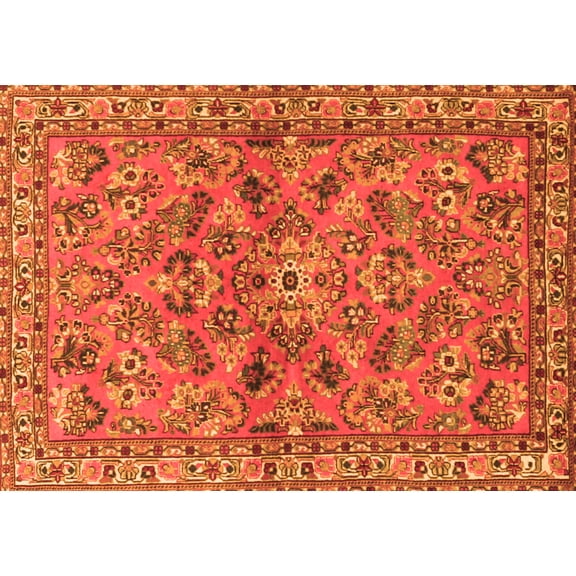 Ahgly Company Indoor Rectangle Persian Orange Traditional Area Rugs, 5' x 7'