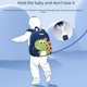thumbnail image 3 of Mochila escolar para guardería con diseño de sésamo y dinosaurio, con material antipérdida y para buceo, para niños y niñas, 3 of 5