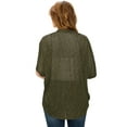thumbnail image 4 of Made by Johnny Women's Short Sleeve Open-Front Batwing Cardigan L OLIVE_BLACK, 4 of 6