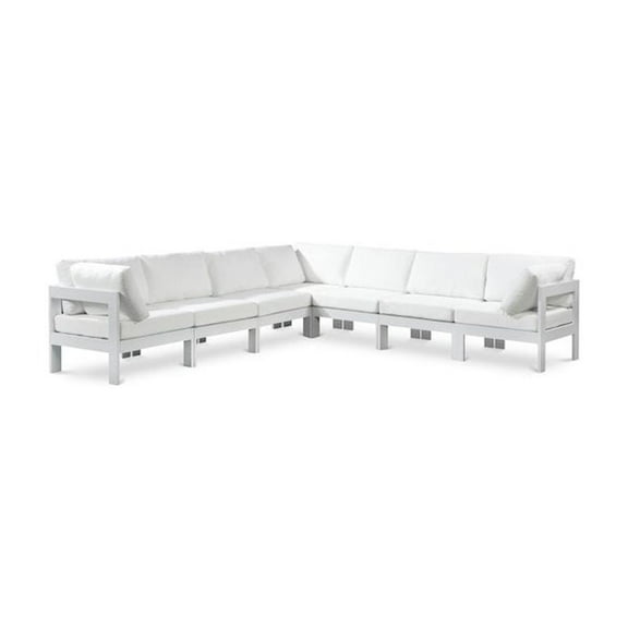 Meridian Furniture Nizuc White Outdoor Patio Modular Sectional