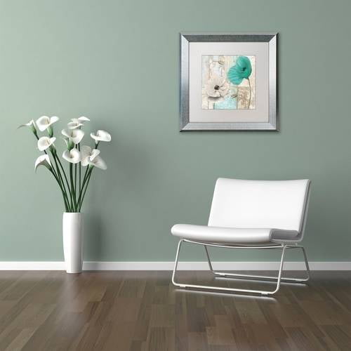Trademark Fine Art "Beach Poppies III" Canvas Art by Color Bakery White Matte, Silver Frame
