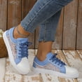 thumbnail image 2 of Sopiago Cute Sneakers Women's Platform Casual Lace Up Sneakers, Wide Width Available Blue,37, 2 of 6