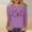 Purple, variant on MORESEC Women's 4th of July Plus Size T-Shirts USA Flag Casual Basic Tee Round Neck 3/4 Sleeve Patriotic Holiday Graphic Tops Summer Vacation Fashion Clothes, Red S