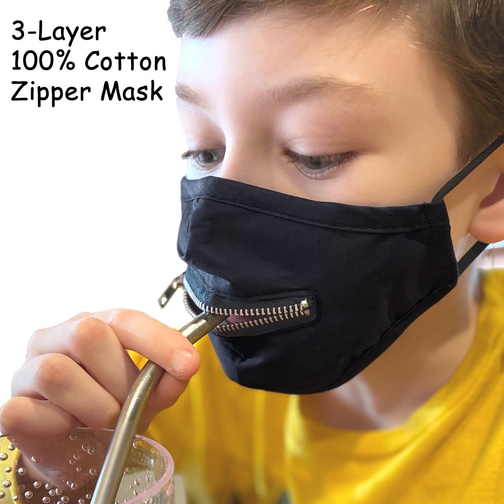 Cleanbreath® Cleanbreath 3 Layer Cloth Face Mask for Drinking Eating