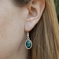 thumbnail image 3 of Stay 6 Feet Away Novelty Dangling Drop Oval Charm Earrings, 3 of 4