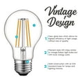 thumbnail image 3 of Luxrite Vintage A19 LED Light Bulbs 60W Equivalent, Dimmable, 800 Lumens, LED Edison Bulb 8W, E26 Base (6 Pack) 2700K (Warm White), 3 of 5