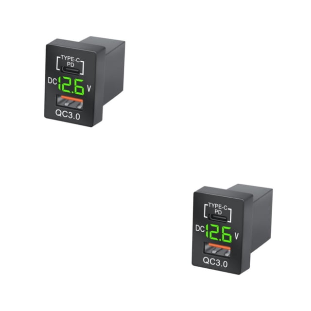 Adaptador de Carga Sidaley PC Socket USB 3.0 Type-C Reemplazo de Interfaz Vehículo Automotriz Verde 2Conjunto