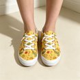 thumbnail image 3 of EKVAHL Christmas Tennis Shoes For Women, Colorful Festive Printed Canvas Sneakers, Soft Low Top Daily Walking Shoes Great For Holiday Parties Yellow, 3 of 4