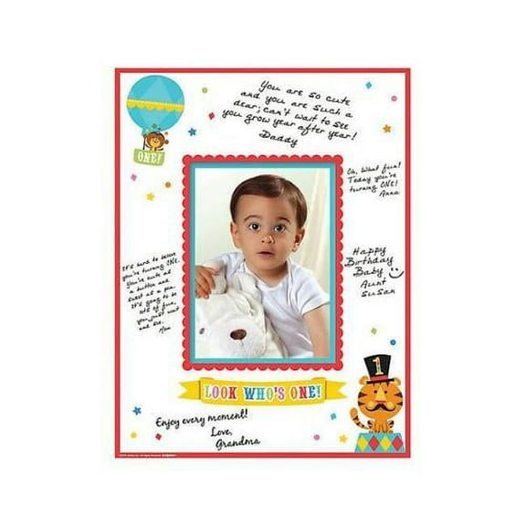 Fisher Price 1st Birthday Circus Autograph Matte Party Favor Type, 1 Pack