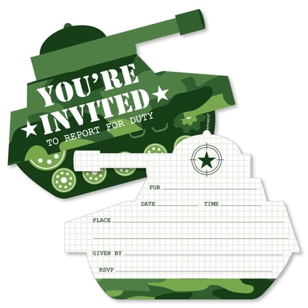 UPC 194373000122 product image for Big Dot of Happiness Camo Hero - Shaped Fill-in Invitations - Army Military Camo | upcitemdb.com