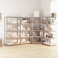 thumbnail image 1 of vidaXL 5-Layer Shelves 4 pcs Silver Steel&Engineered Wood, 1 of 5