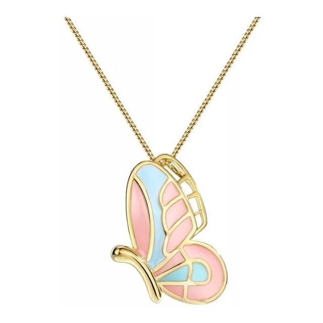 Fino Collar Mariposa Oro 14k Lam Estuche Regalo dorado Unitalla