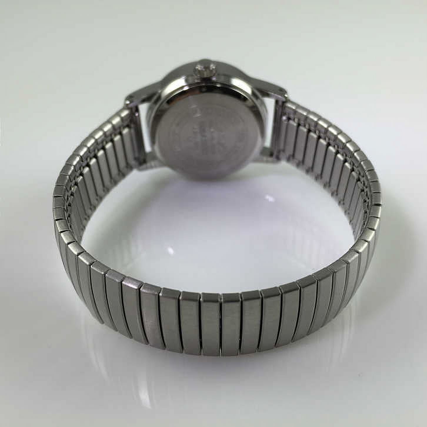 Women's Solar-Powered Easy Reader Watch, Silver Expansion Band
