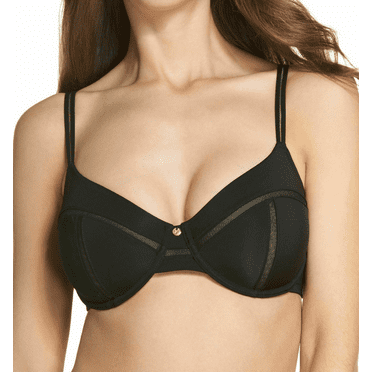 Natori BLACK Unlined Illusion Full Fit Full Coverage Bra, US 32DDD, UK 32E