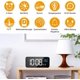 thumbnail image 5 of Reloj despertador digital, reloj de mesa digital LED con función de control de voz y visualización de temperatura, alarma de espejo con alarma dual Tiempo de repetición 4 niveles, 5 of 5