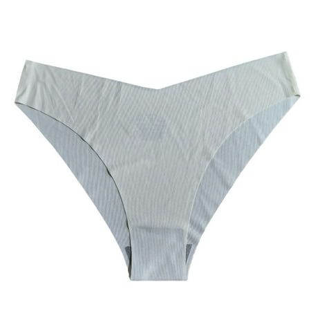 Yuzhih Women s Seamless Bikini Underwear No Show Breathable Panties V-Waist Ladies Soft Stretchy Briefs