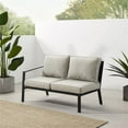 thumbnail image 2 of Afuera Living Fabric Outdoor Sectional Left Side Loveseat in Taupe/Matte Black, 2 of 11