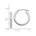 thumbnail image 5 of 14K White Gold Hinged Hoop Earrings with Accent Diamonds(3/4 Inch), 5 of 5
