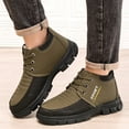 thumbnail image 5 of HBFAGFB Winter Boots for Men Warm Plush Comfortable Flat and Soft Sole Lace-Up Snow Shoes Coffee Size 44, 5 of 8