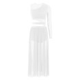 thumbnail image 3 of Manyakai Costumes de Danse Lyrique Moderne pour Femmes Robe Maxi Fluide en Tulle Sans Manches Blanc TTG, 3 of 6
