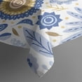 thumbnail image 3 of Blue and Yellow Pioneer Flower Rectangle Tablecloth 60"x84",Waterproof Polyester Rectangle Table Cloth, Wipeable Spillproof Polyester Tablecloth for Dining, Camping, Indoor and Outdoor, 3 of 5