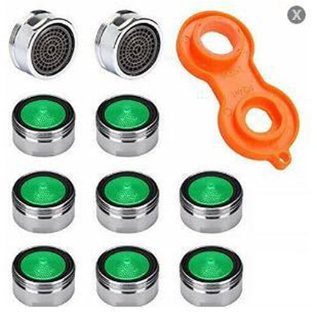 Aireador de grifo M24, 10 piezas Aireador de grifo, Ahorrador de agua de grifo con boquilla mezcladora de filtro ABS, Viene con 1 llave para grifos