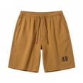 thumbnail image 6 of Afuyipoi ​Men's 5-inch Inseam Wide-Leg Shorts Lightweight Breathable Training Shorts, Trendy Letter Print Athletic Shorts with Drawstring Waist Brown Size 4XL, 6 of 6