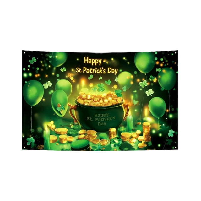 St. Patrick's Day Polyester Background Cloth Lightweight Durable Festival Photography Party Wall Decor