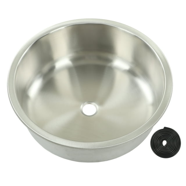 Évier RV en Acier Inoxydable, Évier Rond RV pour Véhicule Récréatif Bassin de Lavage des Mains RV Créé Magistralement