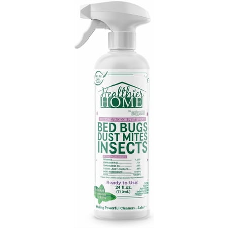 Insect and Pest Control Spray, 24 Ounces, Indoor and Outdoor Use, Plant-Based Formula Ants, Bed Bugs, Dust Mites Spiders, Made with Peppermint, Lemongrass, Geraniol