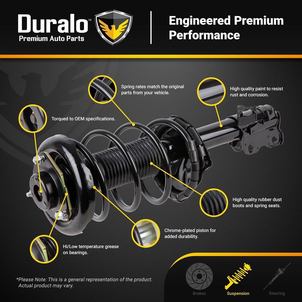 New Duralo Front Complete Strut & Spring Assembly For Honda Civic 1996 1997 1998 1999 2000
