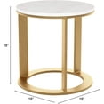 thumbnail image 2 of ZUO Helena Modern Aluminium Marbre et MDF Table d'Appoint en Blanc, 2 of 6