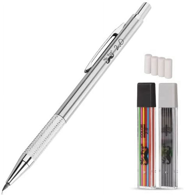 Mr. Pen- Mechanical Pencil, Metal, 2mm, Drafting Pencil, Metal Mechanical Pencils, Drawing Mechanical Pencils, Lead Holder, 2mm Mechanical Pencil, Mechanical Drawing Pencils, Thick Mechanical Pencil