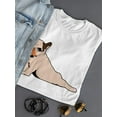 thumbnail image 3 of Pug Stretching T-Shirt Women -SPIdeals Designs, Female Large, 3 of 4