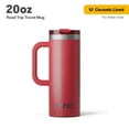 thumbnail image 2 of Taza de viaje RTIC Road Trip 600 ml con bandera de acero inoxidable, color rojo, 2 of 7