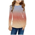 thumbnail image 2 of Cethrio Long Sleeve Tops for Girls, Pullover Crew Neck Gradient Kids Clothes Multicolor Size 3-4 T, 2 of 6