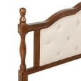 thumbnail image 5 of Noble House Japal Queen Bed with Upholstered Headboard, Pine Wood Frame with Central Support, Walnut, 5 of 15