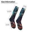 thumbnail image 4 of Vsdgher Starry Sky Moon Wolf Leader Print Thigh High Socks Extra Long Stretchy Sock Women Over Knee High Opaque Stocking Daily Wear, 4 of 5