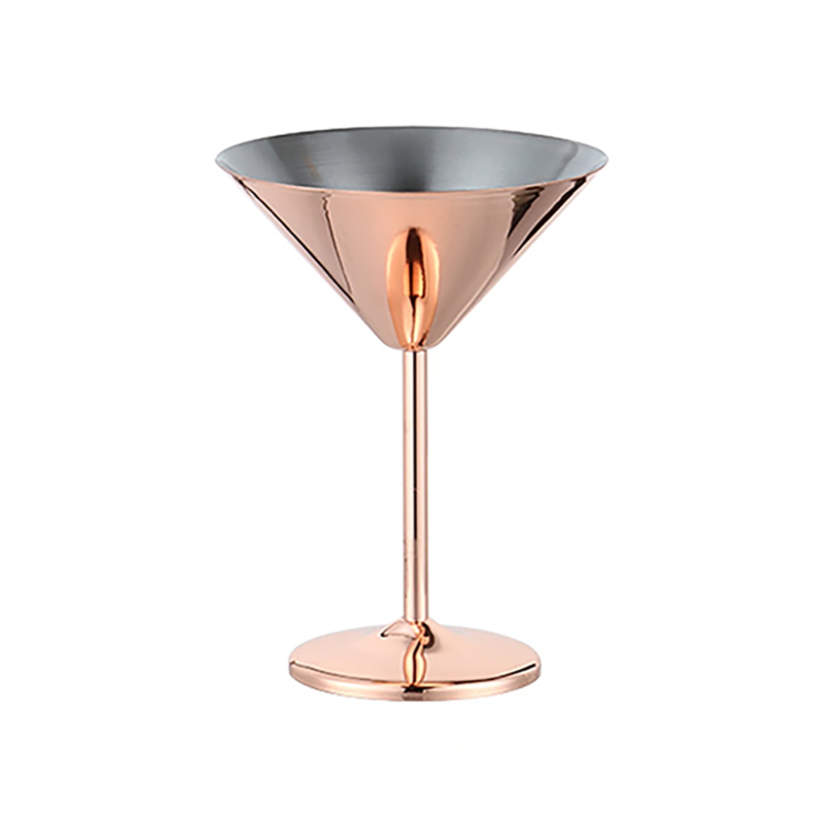 AOOOWER 1 Piece Stainless Steel Martini Glass Cocktail Stem Wine Cups Bar  Fancy Mugs Wine Cup Golden Silver Two Colors to Choose 