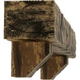 thumbnail image 4 of Ekena Millwork 4"H x 8"D x 60"W Riverwood Faux Wood Fireplace Mantel Kit with Ashford Corbels, Natural Golden Oak, 4 of 10