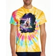 thumbnail image 2 of Wild Bobby, Galactic Pizza Space Cat Laser Eyes, Animal Lover, Tie-Dye Tees, Aurora, Small, 2 of 3