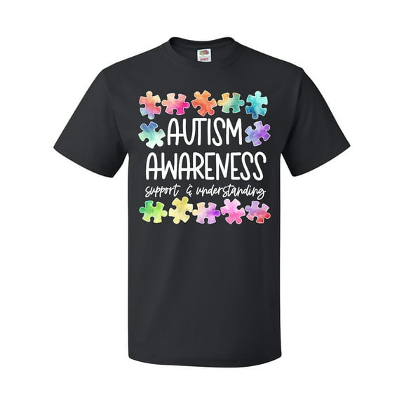 Inktastic Autism Awareness Support and Understanding Puzzle Pieces T-Shirt