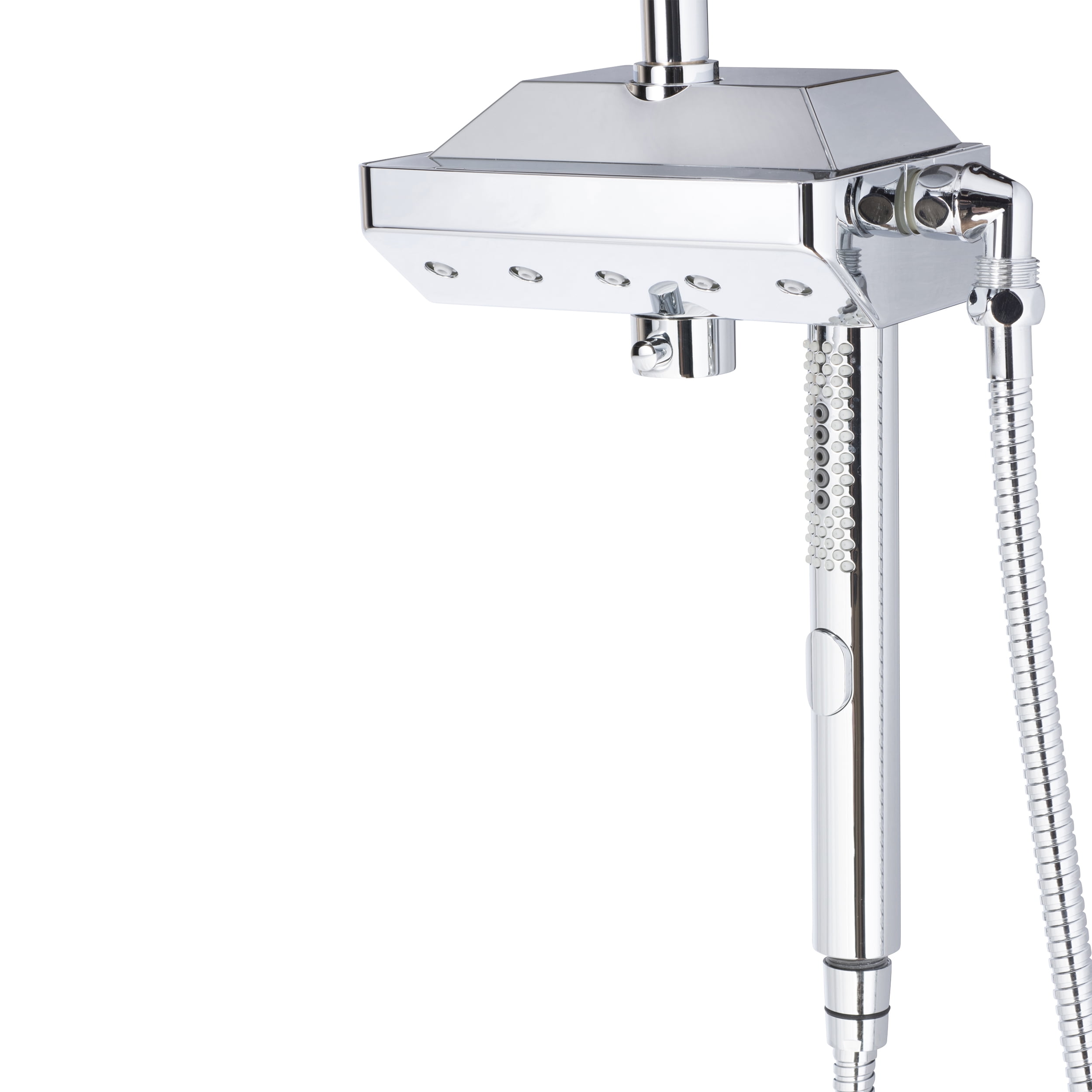 AquaPower 11-in Rain Showerhead Shower System with Pivoting Shower Arm and PULSE AquaPower Spray Chrome 1.8 GPM
