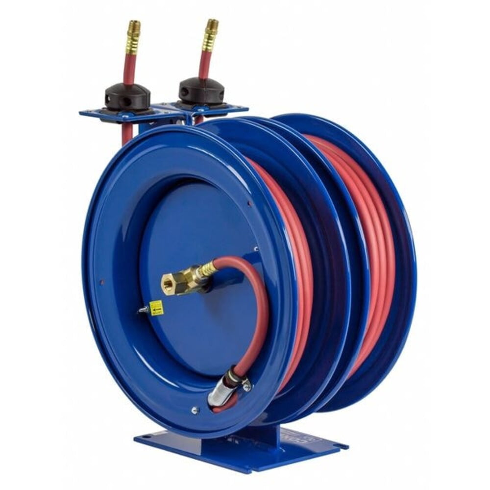 Coxreels Dual Hose Reel,Spring,3/8 in MNPT,25 ft C-LP-325-325
