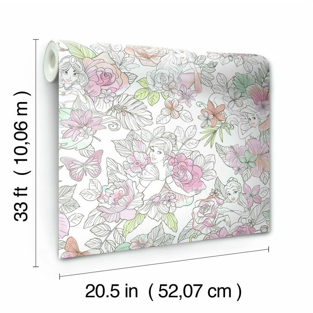 Disney Princess Royal Floral Peel and Stick Wallpaper