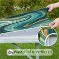 thumbnail image 6 of Teal Marble Gold Wave Pattern Square Fitted Tablecloth with Elastic Edge,Square Table Cover,Washable Elastic Table Cover for Home Kitchen Party Decor 34"x34", 6 of 6