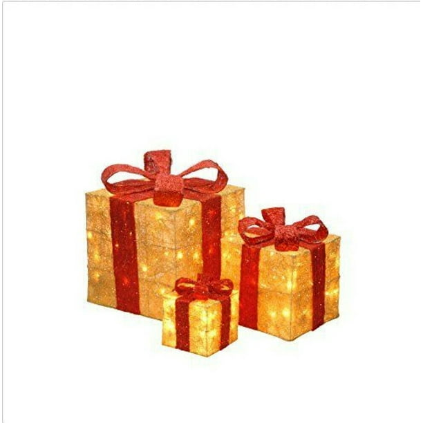 3 Lighted Gift Boxes Christmas Decoration Yard Decor 150 Lights Indoor