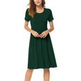 thumbnail image 4 of JuneFish Women's Summer Casual Short Sleeve Dressy Dresses Empire Waist Knee Length Dress with Pockets, 4 of 9