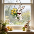 thumbnail image 2 of ddioayh Easter Bunny Suncatcher Stained Glass Style Acrylic Window Hanging with Chain 20cm Easter Spring Home Decor Religious Gift for Women, 2 of 7