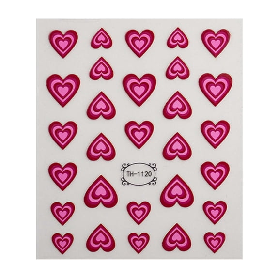 Gazechimp Heart Love Nail Art Stickers Heart Love Nail Designs for Female Acrylic Nail Pink